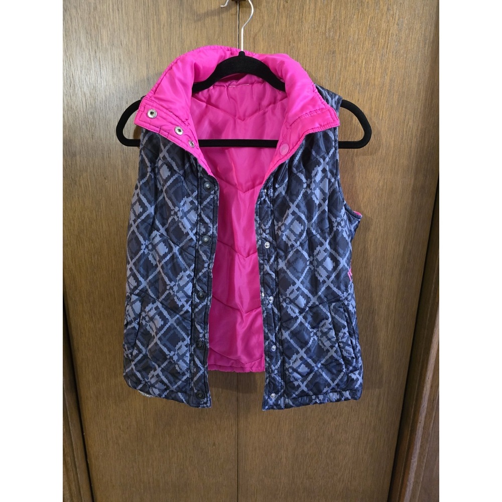 Fox Riders Company Riversible Down Puffer Pink Vest Women Size‎ Small